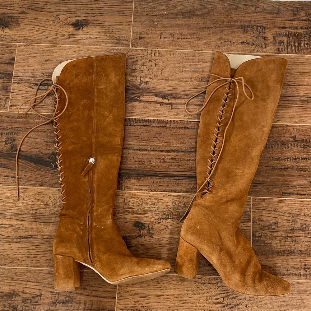 Zara Tan Over the Knee Boots